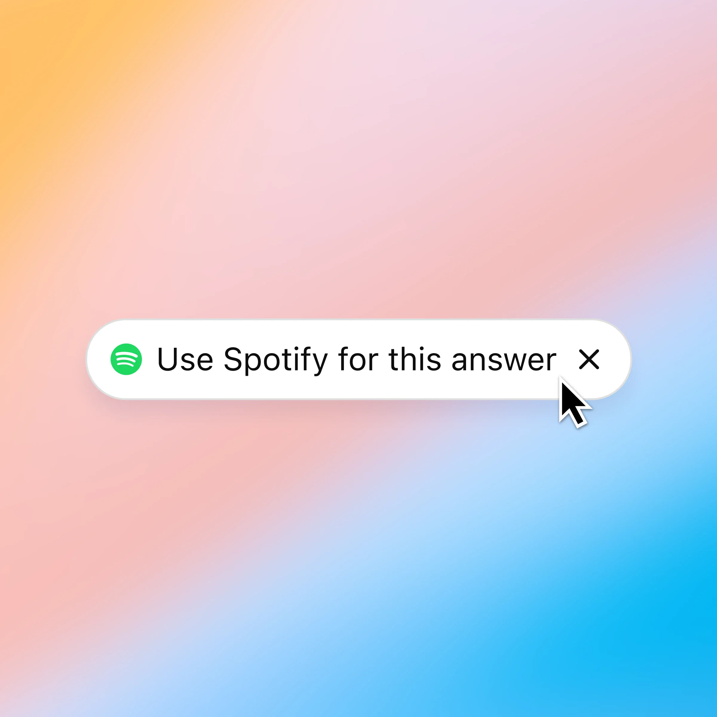 ZeroTwo AI | AI agent platform | ZeroTwo interface showing a user prompt to Spotify: 'Spotify, I need to study. Make a playlist that…' A banner above the message indicates that Spotify is connected for this answer, with an option to disconnect. A multicolored gradient background is visible.