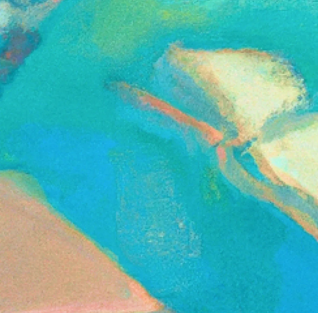 ZeroTwo AI | AI agent platform | An abstract artwork with shades of turquoise, peach, and white. The colors blend in soft, flowing shapes, evoking a serene, underwater-like scene or an open book with gentle movement, creating a peaceful, dreamy atmosphere.