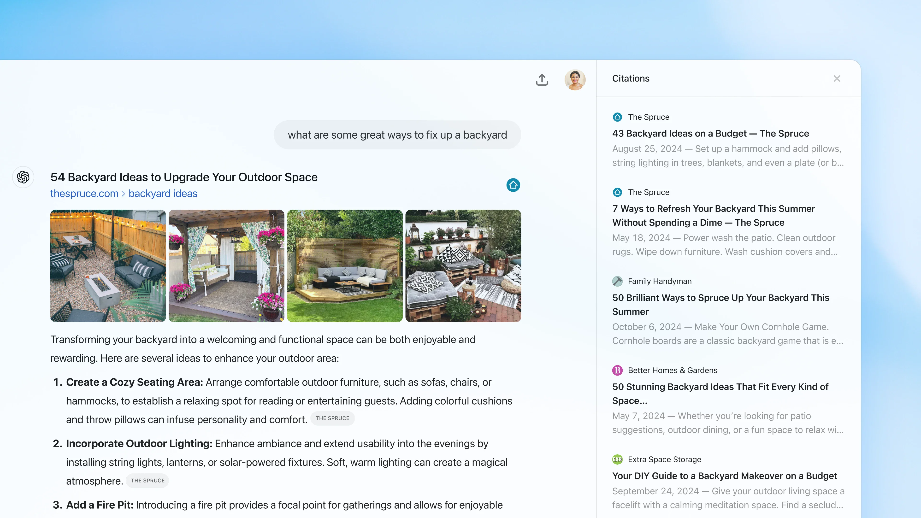 ZeroTwo AI | AI agent platform | Sources sidebar showing citations and references for web search results