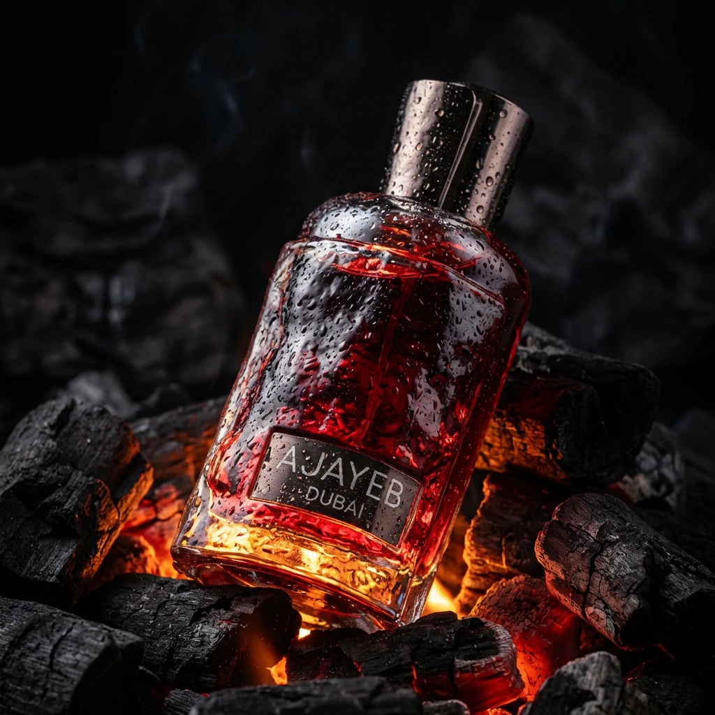 AI-generated product photography of a perfume bottle